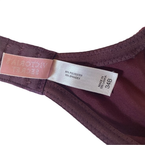 Victoria’s Secret dark red velvet underwire bra and matching thong panty set - Picture 6 of 13